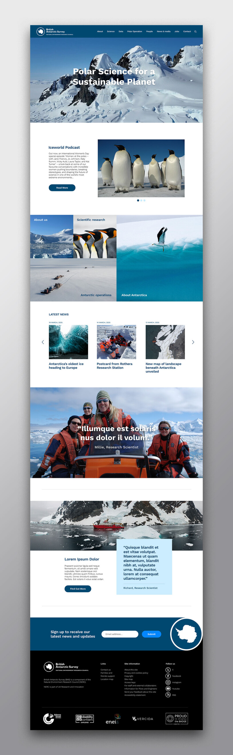 British Antarctic Survey website design